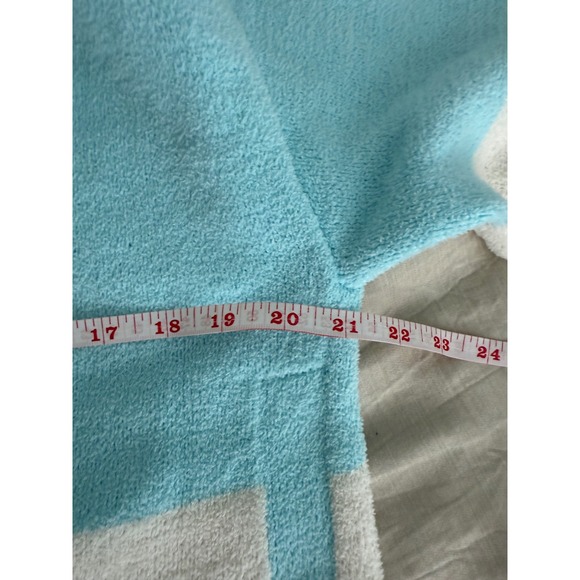 Talbots Color Block Sweater Women's Long Sleeve Button Cuff Cozy Blue White - Picture 7 of 8